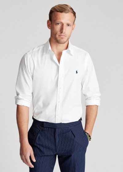 Camisa Polo Ralph Lauren Hombre Blancos - Classic Fit Twill - UXNQP3421